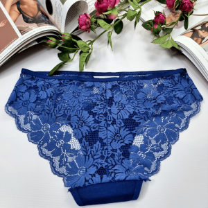 Brazyliany koronkowe bawełniane Nadine granatowy