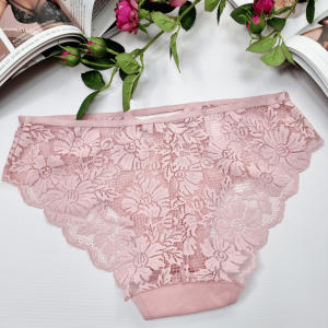 Brazyliany koronkowe bawełniane Nadine pudrowy róż