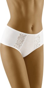 Wol-Bar Majtki wyszczuplające z koronką wysoki stan Hula biały