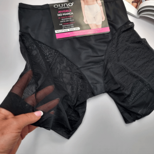 Majtki wyszczuplające wysoki stan plus size przeciw otarciom Vera czarny