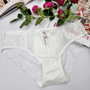 Majtki koronkowe bawełniane Lemonia ecru