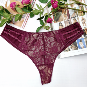 Brazyliany wysoki stan z ozdobnymi paseczkami siateczka Jessica bordowy