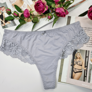 Stringi z wysokim stanem plus size Żaklina szary