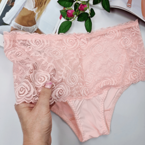 Majtki koronkowe wysoki stan plus size Greta neonowy orange