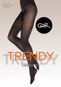 Gatta Rajstopy wzorzyste matowe plus size LORETTA WZ.153 50 DEN nero 