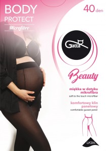  Gatta Rajstopy ciążowe gładkie BODY PROTECT BEAUTY MF40 DEN nero