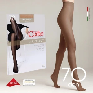 Conte Rajstopy z efektem delikatnego jedwabiu Plus Size PRESTIGE SILK EFFECT 70 DEN R.5  bronz 