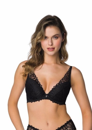 Mat Biustonosz koronkowy push-up NERINE M-3931/11 czarny 1