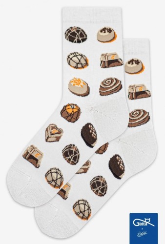Gatta Skarpetki bawełniane motyw czekoladowy WEDEL bianco.wz 01 3