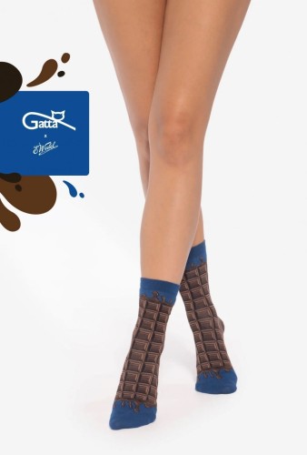 Gatta Skarpetki bawełniane motyw czekoladowy WEDEL dark choco.wz 02 2