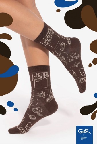Gatta Skarpetki bawełniane motyw czekoladowy WEDEL dark choco.wz 04 1