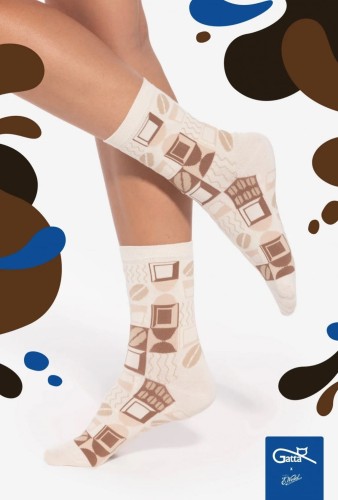 Gatta Skarpetki bawełniane motyw czekoladowy WEDEL white choco.wz 03 1