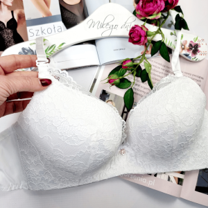 Biustonosz bez fiszbin koronkowy MARIKA ecru