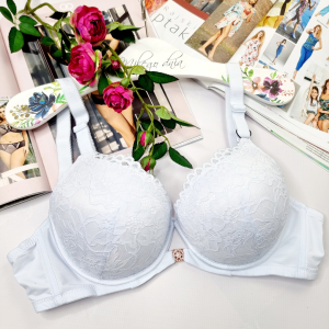 Biustonosz koronkowy push-up dwukierunkowy ELEONORA biały