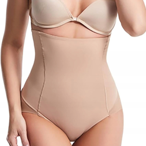 Majtki wyszczuplające brzuch bezszwowe wysoki stan Kleopatra cielisty 7