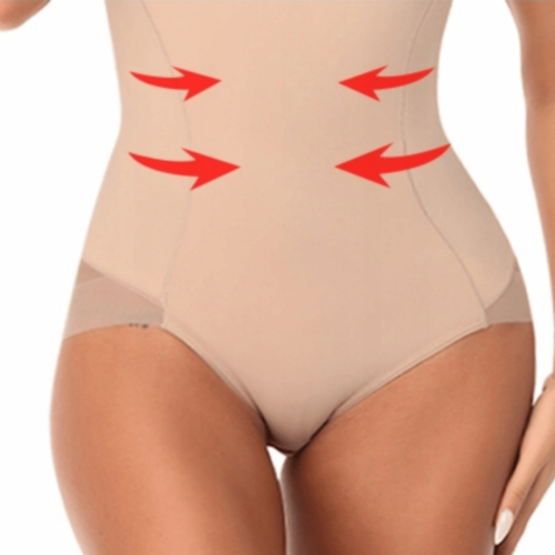 Majtki wyszczuplające brzuch bezszwowe wysoki stan Kleopatra cielisty 9