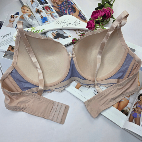 Biustonosz koronkowy usztywniany WERONIKA pudrowy róż 4