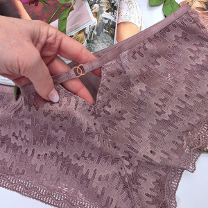  Brazyliany wysoki stan z ozdobnym tyłem plus size NADIA ciemny pudrowy róż