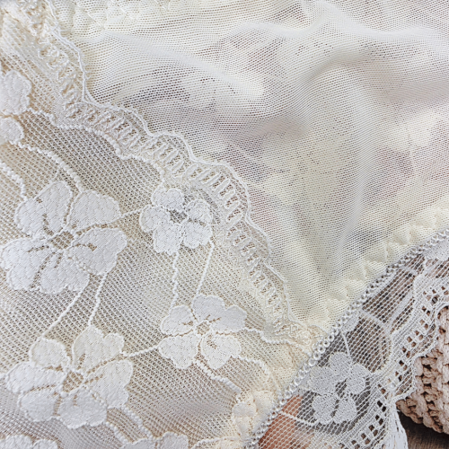 Stringi koronkowe z siateczką wysoki stan plus size ANGELINA cielisty 4