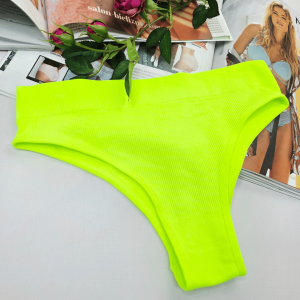 Brazyliany bezszwowe modelujące z wysokim stanem Megan neonowa limonka