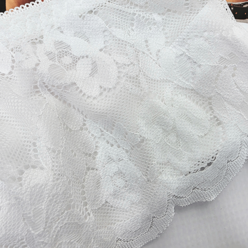 Brazyliany bawełniane z koronką wysoki stan LUNA ecru 4