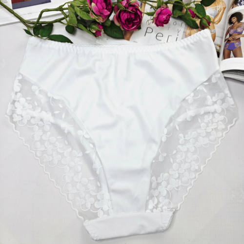 Majtki koronkowe premium wysoki stan plus size APOLONIA biały 2