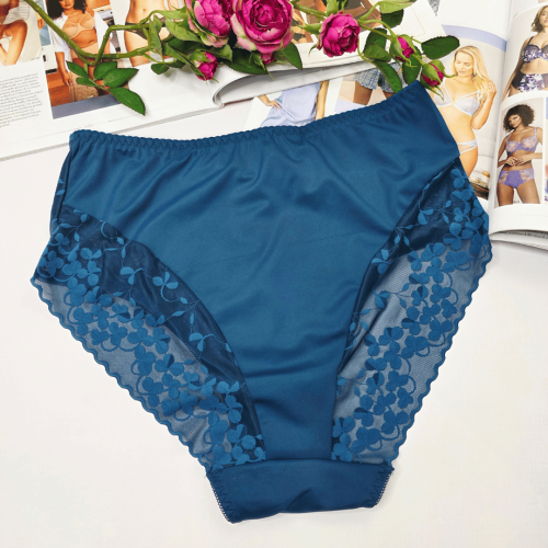 Majtki koronkowe premium wysoki stan plus size APOLONIA butelkowa zieleń 2