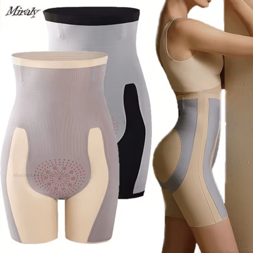Majtki wyszczuplające z nogawkami wysoki stan z efektem uwydatnienia pośladków i fiszbinami przeciw rolowaniu GAJA cielisty 8