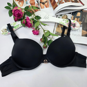 Biustonosz gładki push-up łapka NIKOL czarny