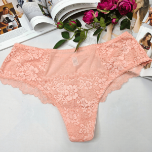 Brazyliany koronkowe z siateczką EMANUELA brzoskwiniowy