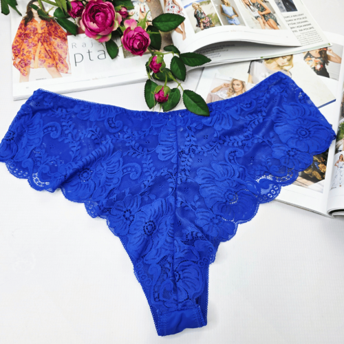 Brazyliany bawełniane z wysokim stanem plus size Daga No.2 chabrowy 4