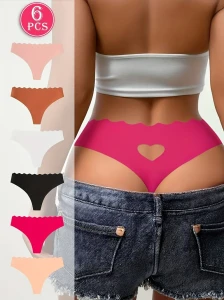 Stringi bezszwowe laserowo cięte z serduszkiem CARMEN amarantowy