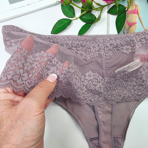 Stringi koronkowe wysoki stan plus size MONTANA wrzosowy 3