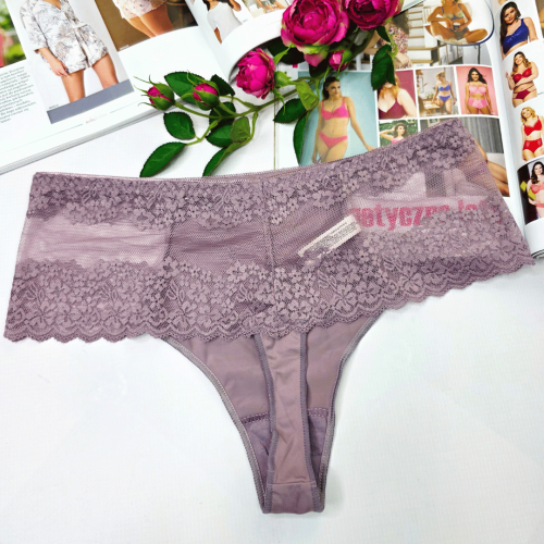 Stringi koronkowe wysoki stan plus size MONTANA wrzosowy 3