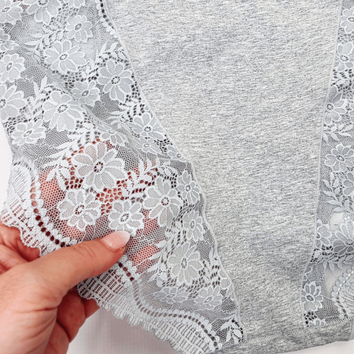 Majtki bawełniane wysoki stan plus size MIRIAM szare 2