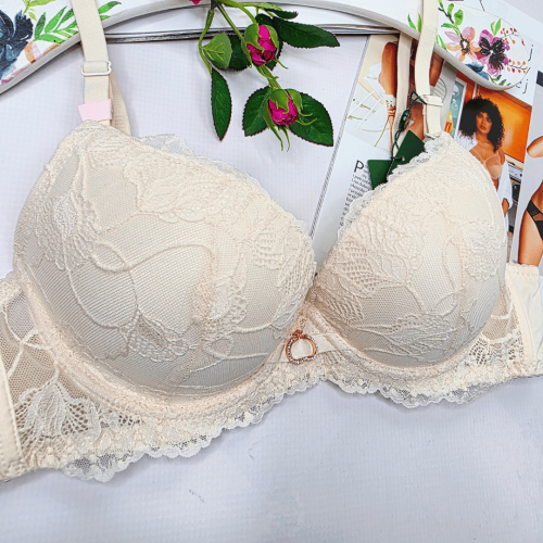 Biustonosz koronkowy mały push-up KASANDRA cielisty 2