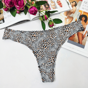 Stringi gładkie wysoki stan  VIOLETTA panterka print no.4