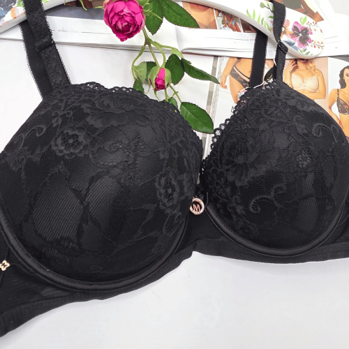 Biustonosz koronkowy push-up dwukierunkowy AURORA czarny 2