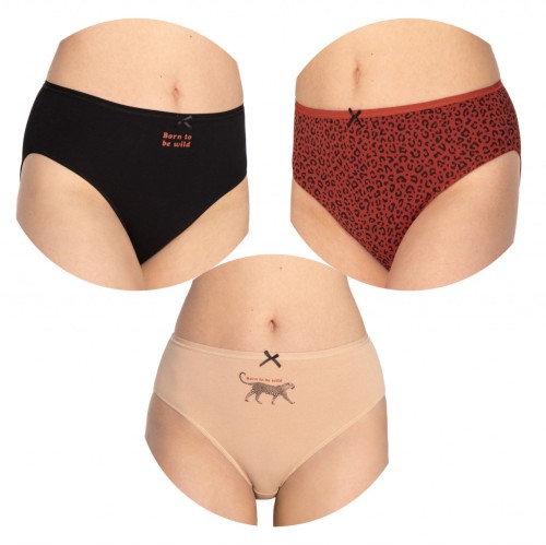 Lama Figi bawełniane średni stan 3-pak BIKINI L-127BI-32 mix kolor / mix wzór 1