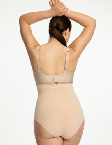 Julimex Majtki wyszczuplające bezszwowe wysoki stan SEAMLESS HIGH-WAIST PANTY 441 beżowy 2