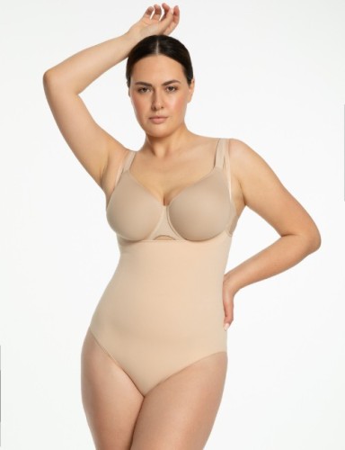 Julimex Body wyszczuplające bezszwowe pod biust SEAMLESS BODY OPEN BUST 419 beżowy 1