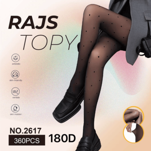 Rajstopy kryjące z efektem widocznej skóry w kropki DAISY nero 1