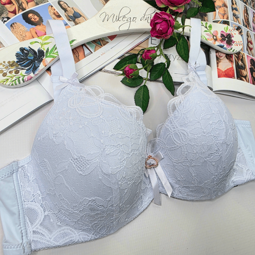 Biustonosz koronkowy mały push-up LIWIA biały 2