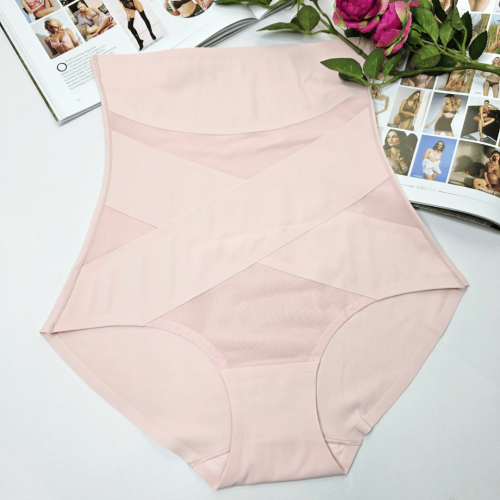 Majtki wyszczuplające brzuch bezszwowe wysoki stan plus size SARA no.3 pudrowy 3