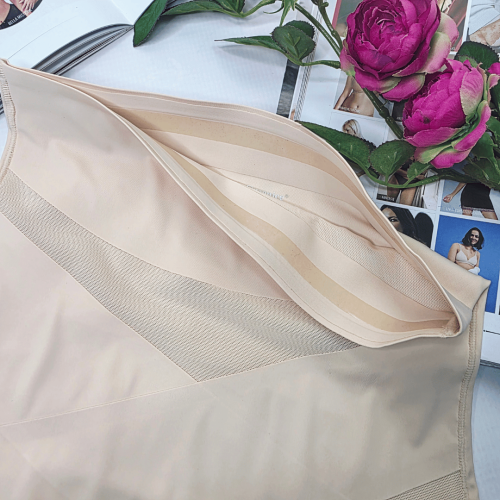 Majtki wyszczuplające brzuch bezszwowe wysoki stan plus size SARA no.3 beżowe 5