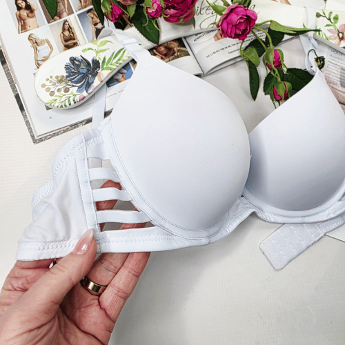 Biustonosz gładki T-shirt bra push-up CARLA biały 2
