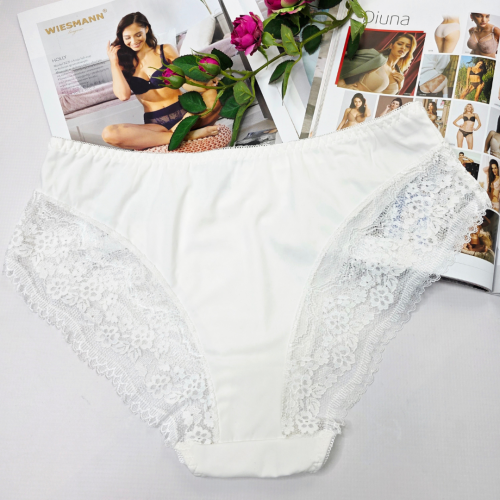 Majtki koronkowe z wysokim stanem plus size NOEMI ecru 3