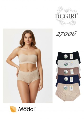 Majtki wysoki stan z koronką 2-pak MODAL 27006 mix/kolorów 1