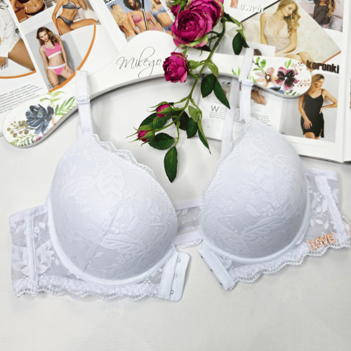 Biustonosz zapinany z przodu koronkowy RITA ecru 2