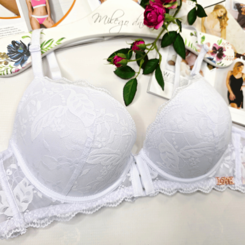 Biustonosz zapinany z przodu koronkowy RITA ecru 4